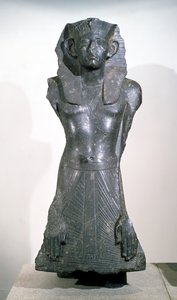 中世のセソストリス3世の像（紀元前1878〜1843年）、テーベのデイルエルバーリ作、紀元前1850年頃（花崗岩）